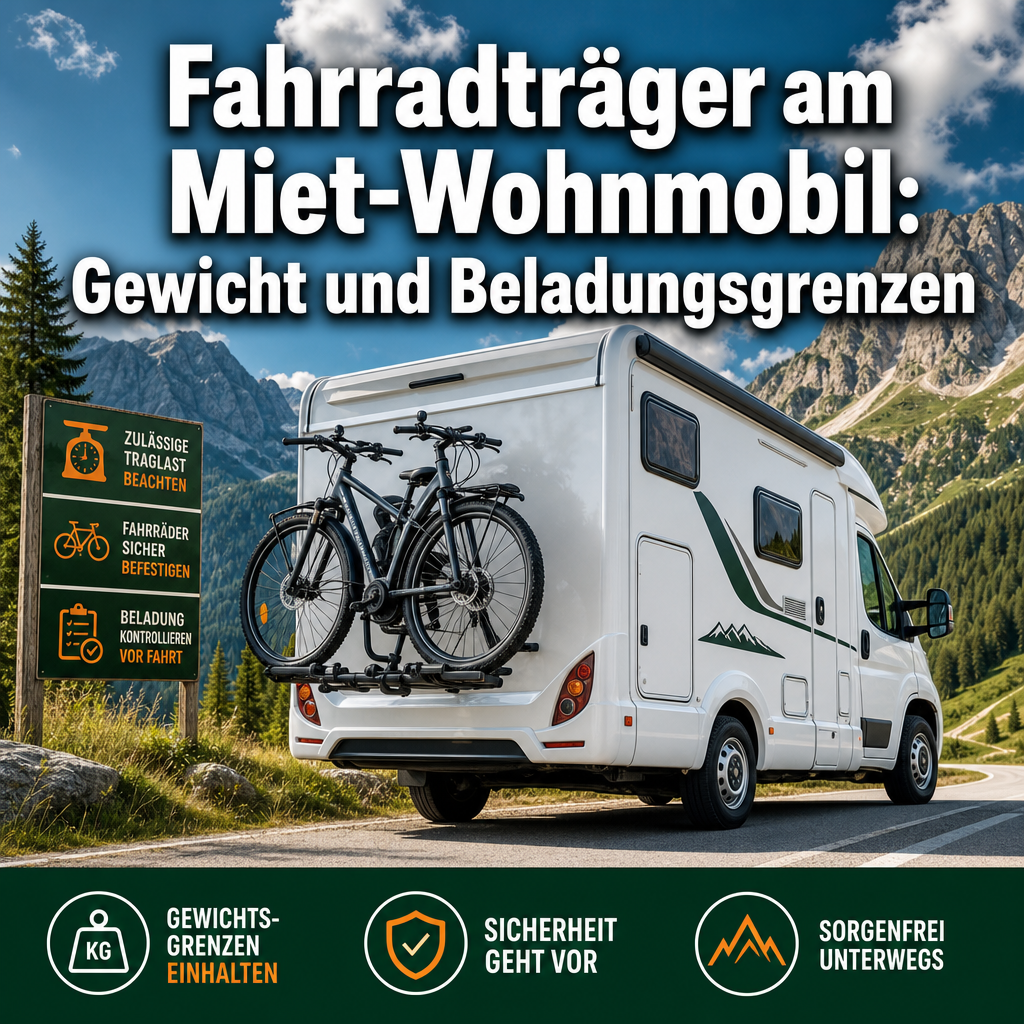 Porte-vélos sur un camping-car de location : Poids et limites de chargement