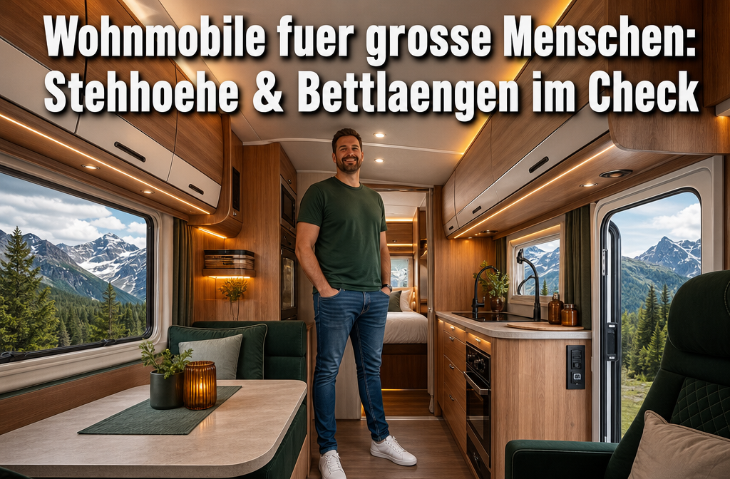 Camping-cars pour les personnes de grande taille : hauteur sous plafond et longueurs de lit vérifiées