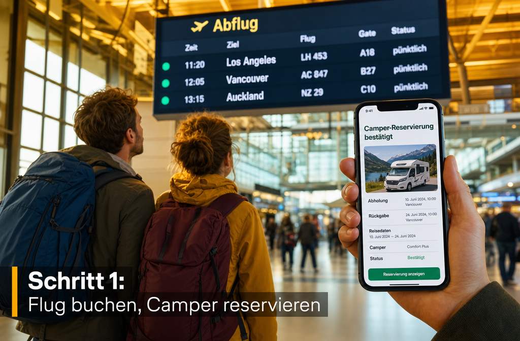 () image éditoriale montrant un couple allemand à une porte de départ d'un aéroport international, de grands sacs à dos et un minimum de bagages,
